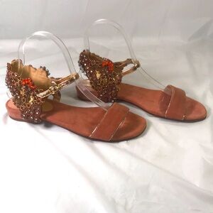 Sesto Meucci Bejeweled and Sequins Boho Style Wedding Prom Open Toe Sandals